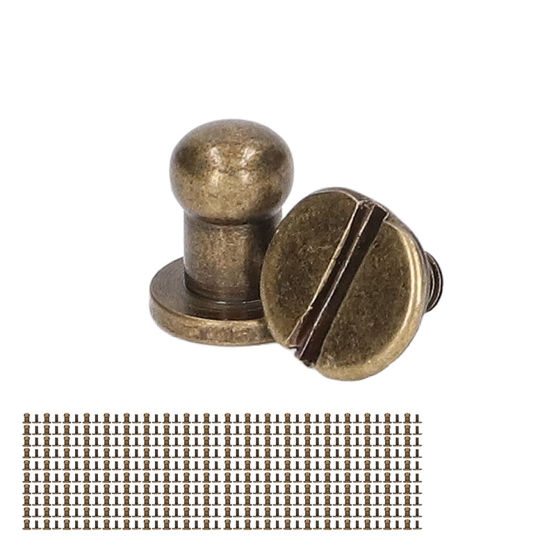200 Sets Chicago Screws Round Head Rivets 7x5mm DIY Handcraft