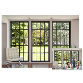 AOFOTO 10x7ft Business Office French Sash Window Backdrop Living Room Sofa Plant Photography Background Interior Casement Work at Home Modern Flat Furniture Apartment Decoration Residence Villa Props