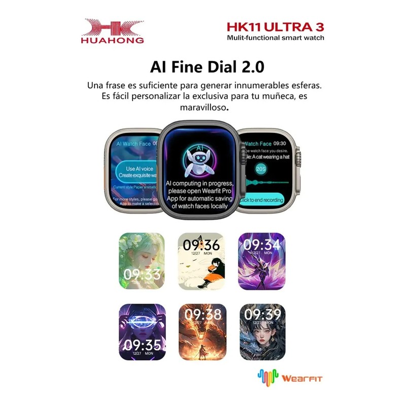 Smartwatch Hk11 Ultra3 2026 Premium Amoled 49mm Titanio Deepseek Ai
