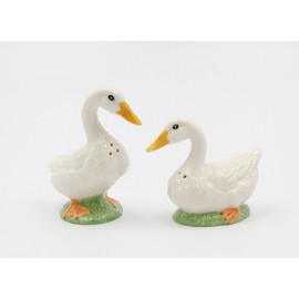 Fine Ceramic Country Goose Salt & Pepper Shakers Set, 3-3/8" H