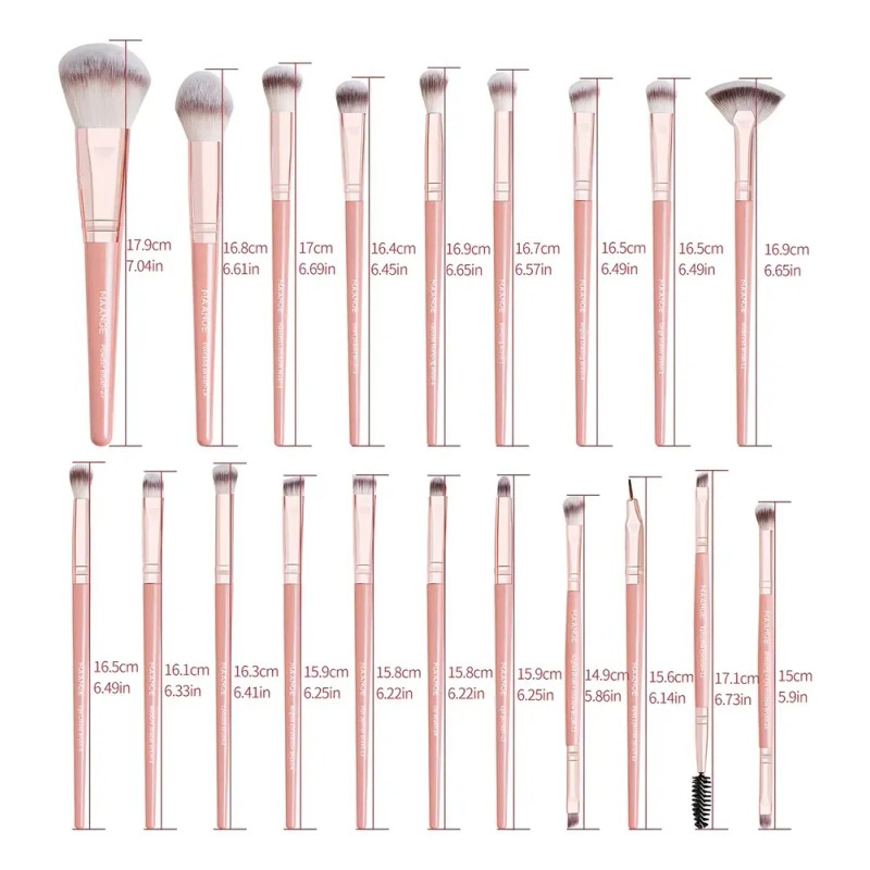 Brochas De Maquillaje Kit 20 Pcs Para Maquillaje Profesional Rosa