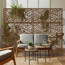 Elevens Fence Privacy Screen,Decorative Outdoor Divider with Stand,no dig Fence Outdoor Privacy Screen,Privacy Fence for confrence Room and Balcony,Yard,Patio,Garden (net-corten Steel)