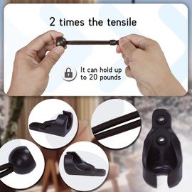 Indoor and Outdoor Sunshade Replacement Parts, Bungee kit and end Cover+2 Extension Ropes, More Durable and of Better Quality, Used for Coolaroo External Roller Blinds(Brown, Bungee Kit)