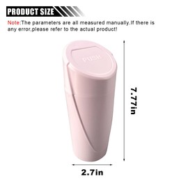 2PCS Car Trash Can with Lid, Leakproof Car Garbage Can Bin with 30pcs Trash Bags, Car Cup Holder Waste Organizers, Mini Car Storage Interior Accessories for Car Front Back Seat, Home, Office (Pink)