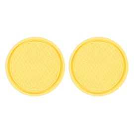 sourcing map 2pcs Car Cup Coasters Universal PVC Car Cup Mats Non-Slip Cup Holder Insert Coasters Car Interior Accessories, Yellow