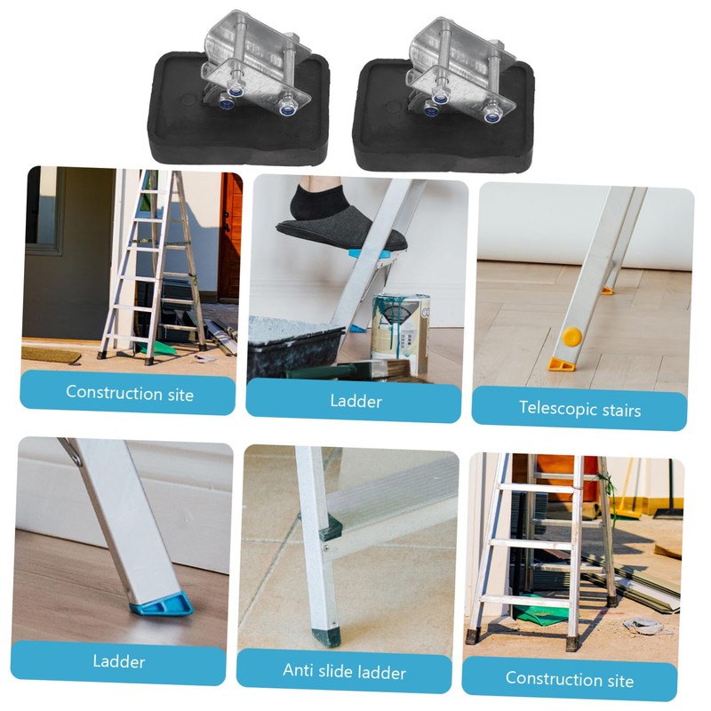 TEHAUX 2pcs Ladder Foot Protector Non Slip Rubber Pads for