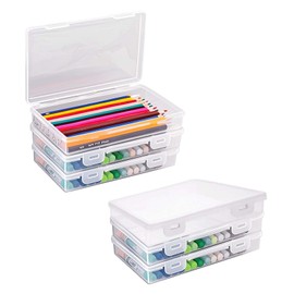 ZHYUAN Pack of 6 Stackable Storage Boxes, Stackable Pens Box Storage, Small Pen Storage with Lid, Plastic Storage Box, Pens, Stackable Plastic Storage Pens, Pen Box