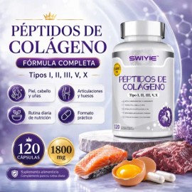 Péptidos Colágeno Hidrolizado 120 Caps 1800mg