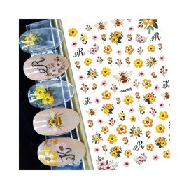 Generic Bee Nail Sticker Ladybugs Yellow Daisy Flower Leaves G693Ms Nail Wraps Stickers Manicure Supplies for Women Nails Full Long Lasting Easy Apply and Remove