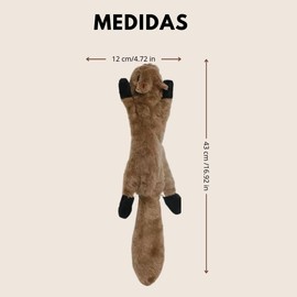 EMMA'S Juguete para Perro sin Relleno con Sonido Chirriante en Forma de Ardilla – Peluche Interactivo Resistente para Perros Pequeños, Medianos y Grandes – Mordedera Lavable con Forma de Animal