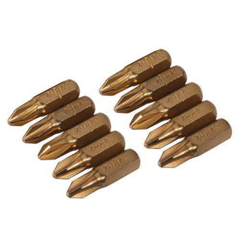 Silverline 934108 Phillips Gold Screwdriver Bits Number 1 - Pack
