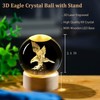 AOFEGRLT 3D Laser Etched Eagle Crystal Ball, Eagle Statue Decor