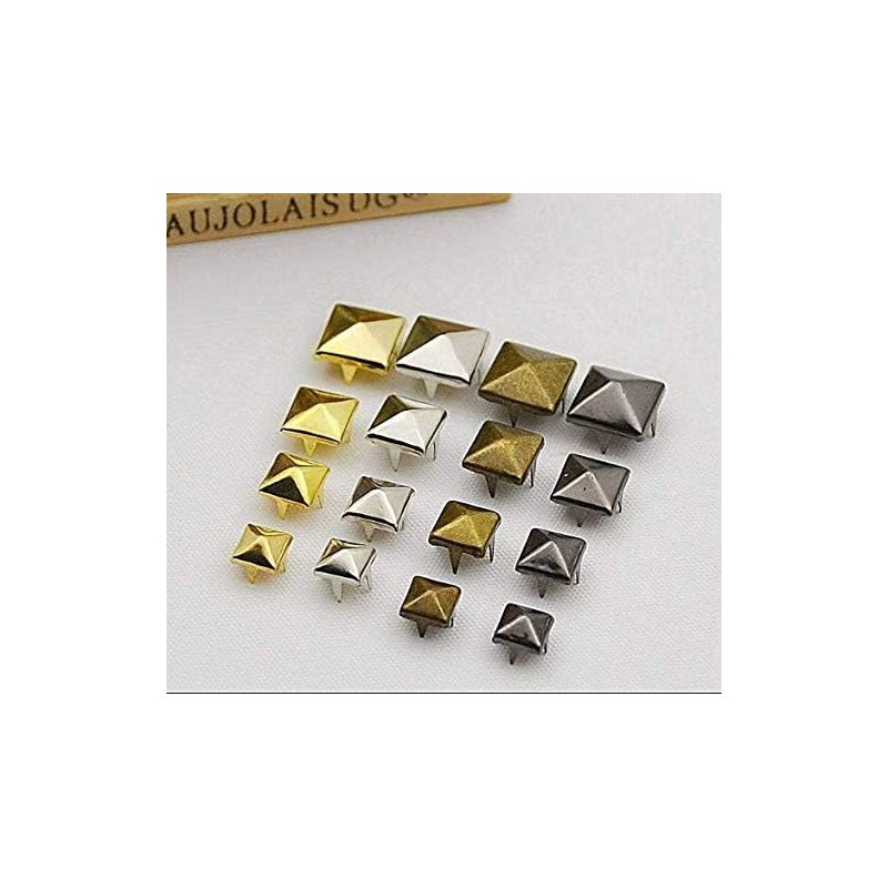 Pyramid Studs, 200 Pcs Nailheads Metal Punk Spikes Spots Square
