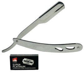 GBS Professional Straight Edge Barber Shaving Shavette Razor with 100 Single Edge Derby Blades Compliments and Wet Grooming Shaving Kit, Perfect for Beard Shaping Detail