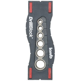 kwb Drilling aid/drill gauge diameter 44298 mm drill block for right-angled and precise drilling on surfaces, round materials and edges including grip points