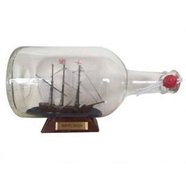 Hampton Nautical Mayflower Ship in a Bottle, 9"