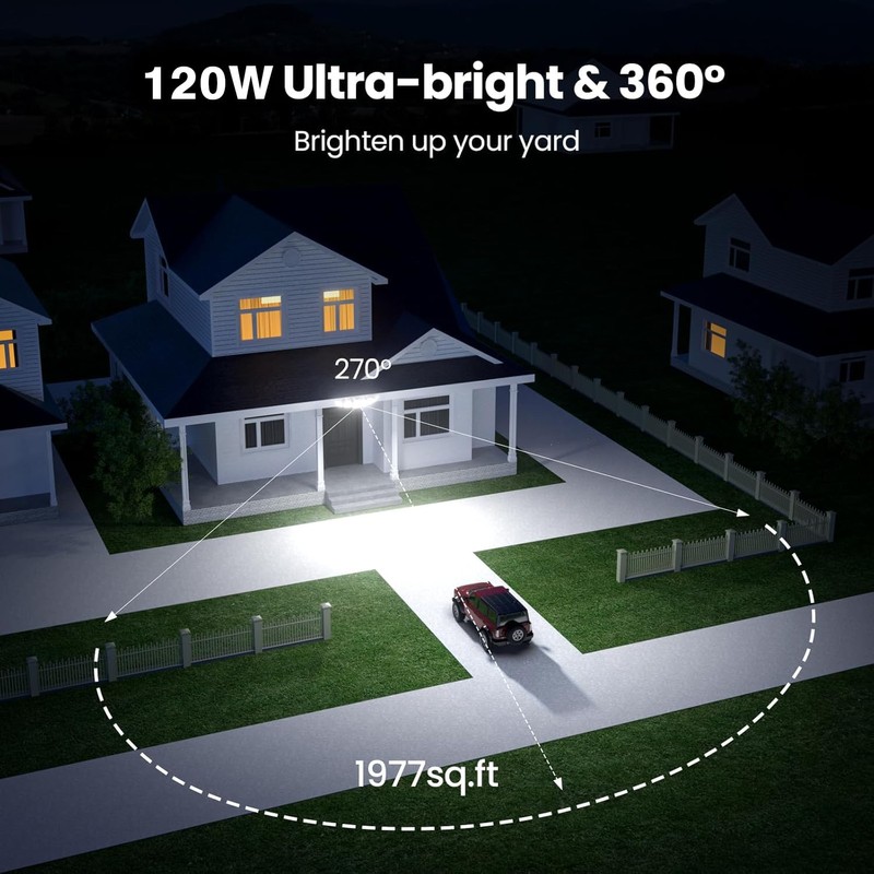 Olafus 120W Plug in Flood Lights Dusk to Dawn LED