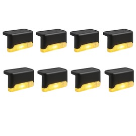 Infinite Basics 8-Pack Solar Led Deck & Step Weatherproof Lights Lighting Solution for Decks(Black)