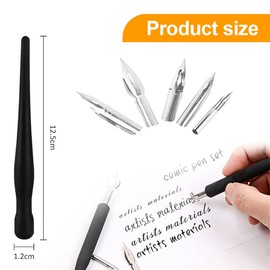 EIH1 2 Nib Nibs Calligraphy Manga Drawing Nib Pen Pen Set Drawing Comic Pen Nib Holder for Caricaturists Artists, yellow