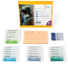 Medical Pro Suture Practice Kit for Medical Students - The Perfect Suturing Set with Sutures, Suture Needles, New True-Skin Surgical Kits, Pad and Case for Surgery and Stitching Training (Refill Kit)