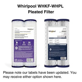 Whirlpool 2.5"x10" Sediment Water Filter Replacement Cartridge WHKF_WHPL, NSF Certified 20-Micron Rating Protects Home Appliances, Fits Whole House Filtration Housings WHKF-DWHV and WHKF-DWH, 2-Pack