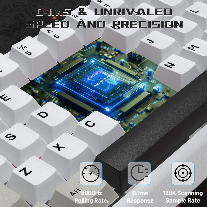 MAMBASNAKE X60 HE 60% Rapid Trigger Wireless Gaming Keyboard,Hall Effect