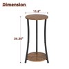 Simple Trending Round Side Table, 2 Tiers End Table for