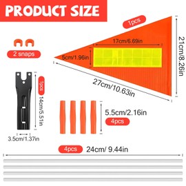 KAIYAYA Fahrradfahne für Kinder,21.5 X 28 cm Fahne Fahrradanhänger Sicherheitswimpel Fahrrad Wimpel Fahrradwimpel Verstellbare Roller Fahrrad Wimpel Street Buddy Fahne,Warnschild