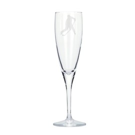 Ice Hockey Player Engraved Champagne Flute Glass, Sports Gift for men