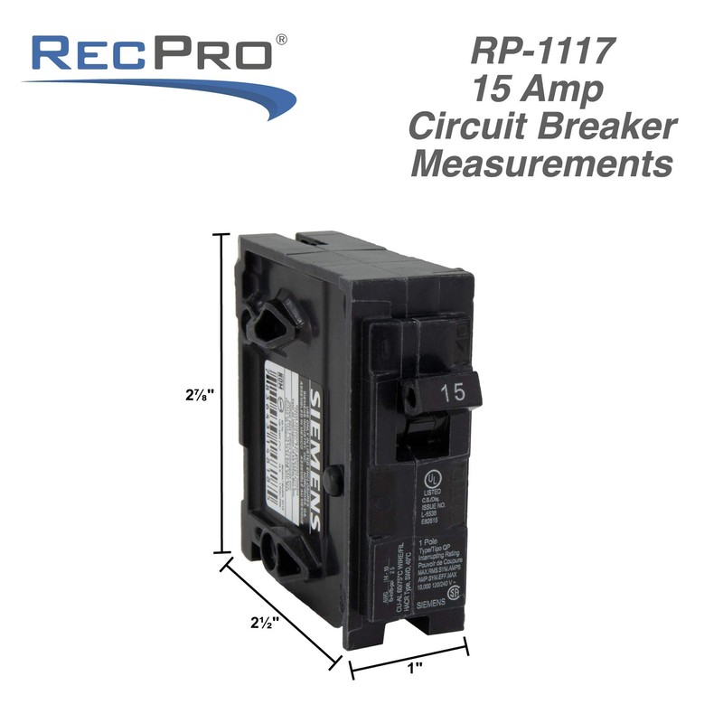 RecPro RV Circuit Breaker 15 Amp Q115 | Camper Breaker