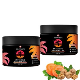 Intensive Tanning Gel,Even and long-lasting, healthy tan, Gentle, nourishing formula, Water-Resistant, Refreshing, non-sticky, 4 Fl Oz（2pcs）