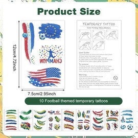 HASTHIP® 45 Tatuajes Temporales de Fútbol al Agua para Niños y Adultos, Tatuaje Temporal de Pintura al Óleo, Merchandising Mundial 2026, Calcomanías Resistente al Agua para Fiestas Temáticas y Regalos