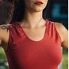 Evoni Women's Cotton, Sleeveless, Opaque Tank Top - bordeaux, size:
