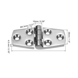 sourcing map Door Hinges, 2Pcs 3" x 1.5" - 316 Stainless Steel Marine Hinge, Polished Bearing Boat Hinge for Yacht Deck Cupboard Piano Furniture Hardware (Silver)