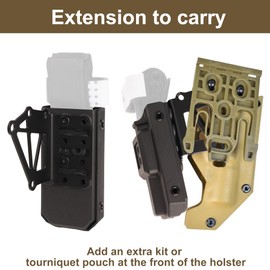 Tactical Holster Extended Support Holder Kit, Pistol Airsoft Holster Extended Support QLS Extension Can Carry Magazine, Hemostatic Box, Tactical Function Box