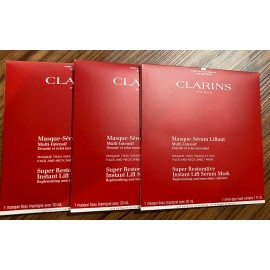 Clarins Super Restorative Instant Lift Serum Face Neck Mask 1 Sheet ( Lot of 3)