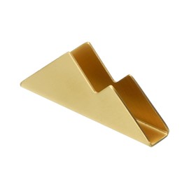 PATIKIL Business Card Holder for Desk, Metal Business Card Holders Stainless Steel Card Stand Organizer Cards Display for Office Exhibition, Gold Tone