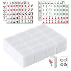 gisgfim Blank Mahjong Tiles Set Include 28 Pcs Blank Mahjong and 180 Pcs American Tile Decal Stickers Suitable for 1.2 Inches Standard Size American Tiles Replace Lost Tile Can Be Used