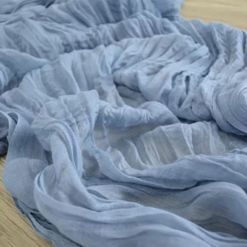 Blue Bohemian Style Table Runner, Polyester Table Cloth, Wrinkle Gauze,