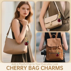 Santiccipa Red Apple Bag charms, cute fruit keychain charms for purse and handbag accessories, gifts for women