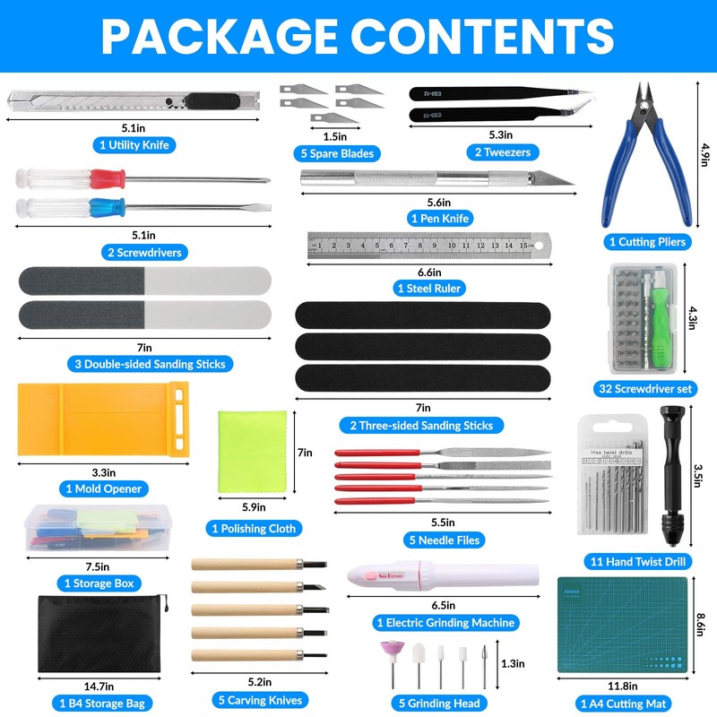 AOPULE 82Pcs Professional Model Tool Kit for Gundam, Hobby Building