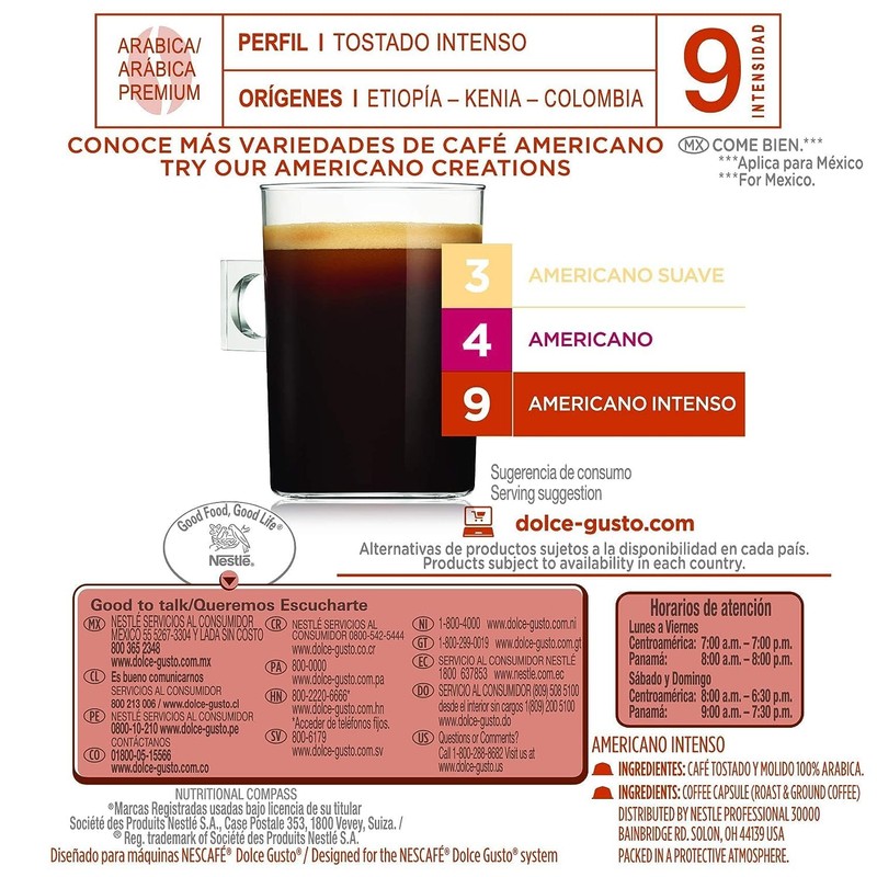 NESCAFÉ Dolce Gusto Americano Intenso Coffee Pods, 16 Capsules