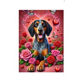 Blue Tick Coonhound - Best of Breed DCR Valentines Day House Flag