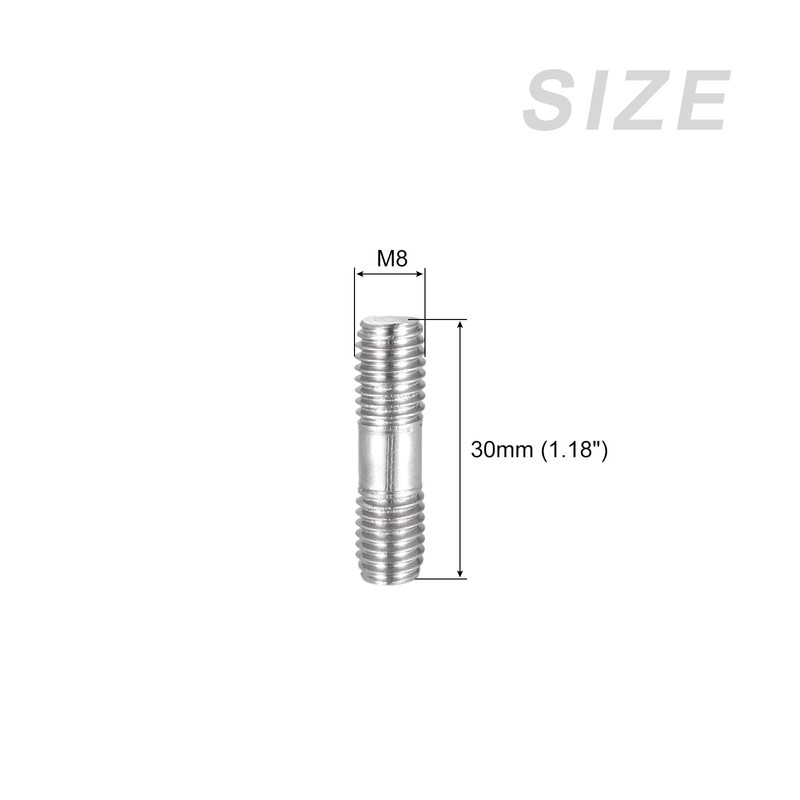 METALLIXITY Stud Screw Ends Stud Bolt M8 Screw 30mm Length