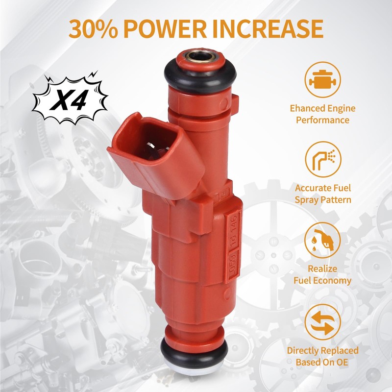 AISHAN 4PCS Fuel Injectors 12 Holes Compatible with Hyundai Elantra