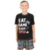 ThePyjamaFactory Boys Short Gamer Pyjamas 9 to 15 Years Black