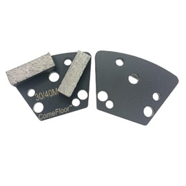 Trapezoid Diamond Metal Grinding Shoes for Concrete Floor, Compatible with ASL/Warrior/Iron Horse Grinders, 30/40 Grit Medium Bond, 9PCS