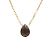 Gempires Natural Smoky Quartz Faceted Pear Pendant Necklace, 9 x