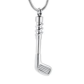 Golf Clubs for Ashes for Men Women Funeral Keepsake Urn Pendant Ashes Holder Stainless Steel Cremation Jewelry Urn Necklace