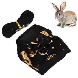 Nylon Rabbit Vest with Harness and Lead, Adjustable, Soft Rabbit Vest for Rabbits, Ferrets, Rabbits, Kittens, Guinea Pigs, Comfortable and Durable, More Applicability